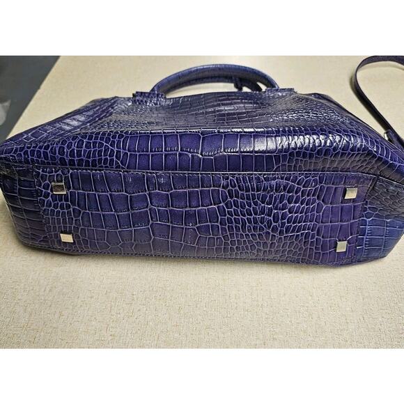 Etienne Aigner Purple Leather Croc Embossed Crossbody Bag Colorful Y2K - Picture 7 of 16